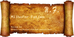 Milhofer Fatima névjegykártya